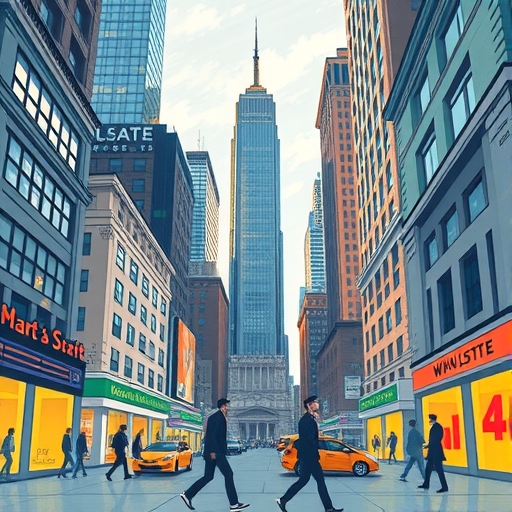 華爾街金融趨勢插圖