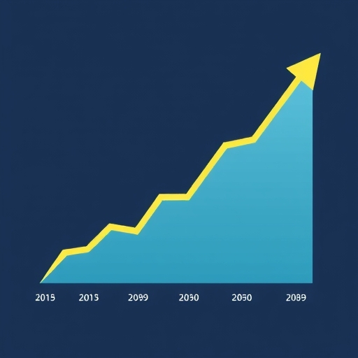 一個顯示利潤上升的圖表