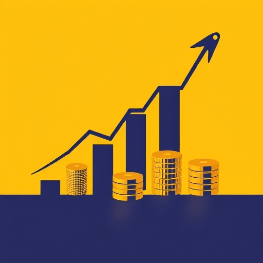 一個顯示利潤上升的圖表