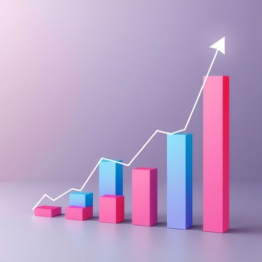 一個顯示利潤上升的圖表