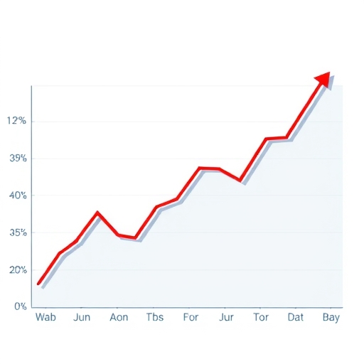 一張顯示股市下跌趨勢的圖表