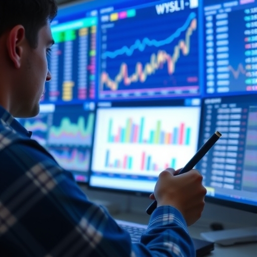 一位正在分析財務數據的人