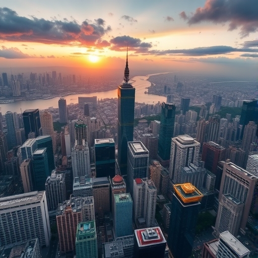 台北市的鳥瞰圖