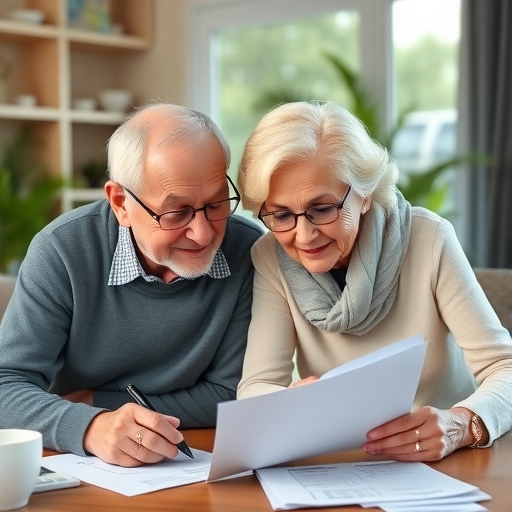 一對老年夫婦正在規劃財務