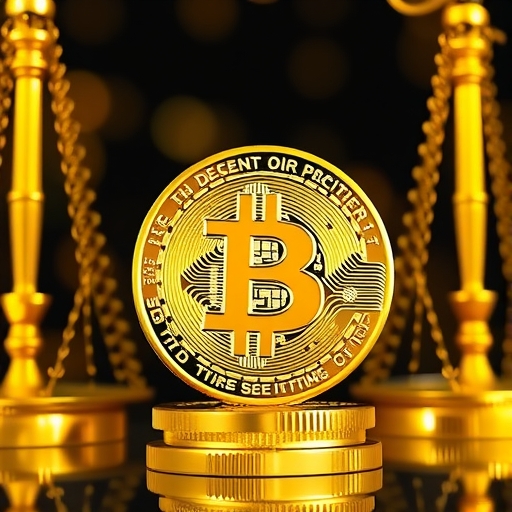 比特幣在金色天平前