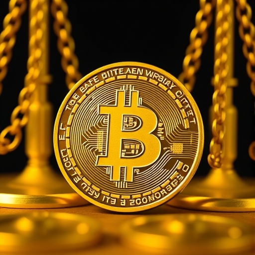 比特幣在金色天平前