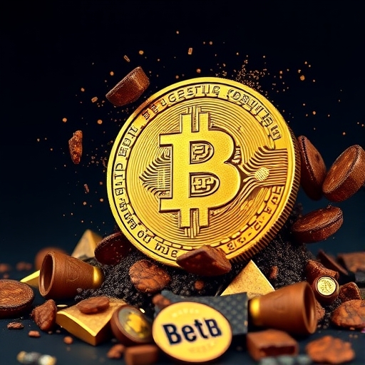 比特幣價格圖表急劇下跌