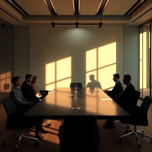 高層在會議中討論