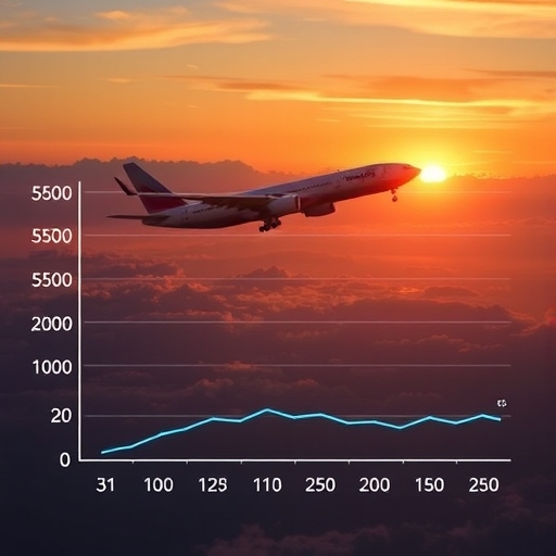 顯示航空公司利潤的另一張圖表