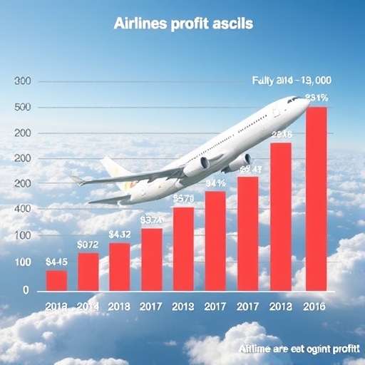 一張顯示航空公司利潤的圖表