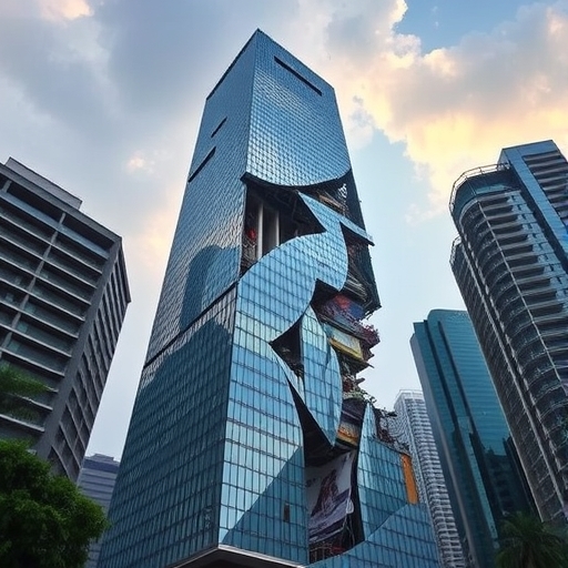 曼谷倒塌中的摩天大樓