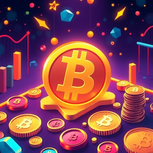 彩色的加密貨幣圖形