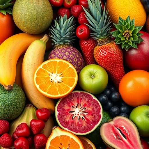 一盤五彩繽紛的異國水果