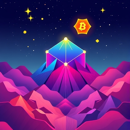 彩色插畫的Solana區塊鏈