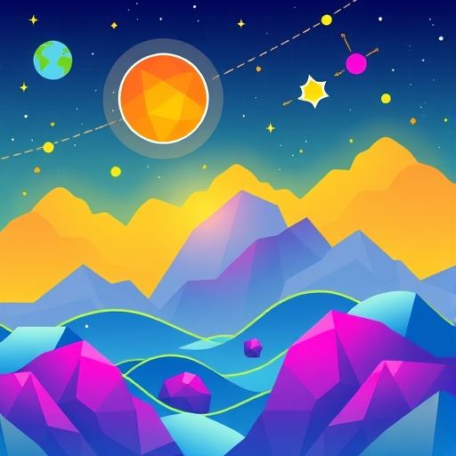 彩色插畫的Solana區塊鏈