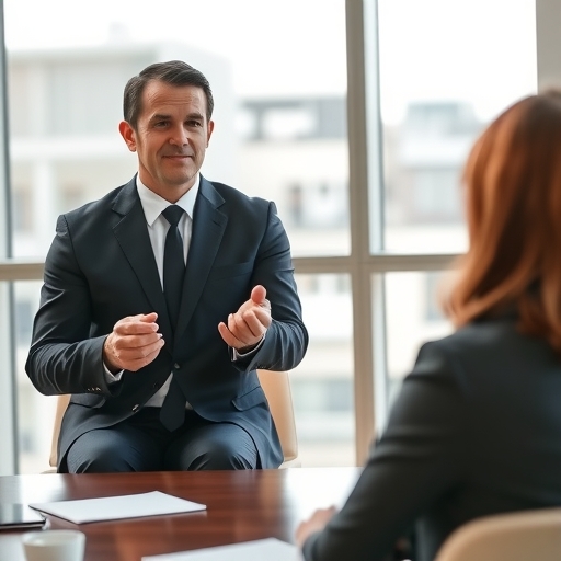 一位自信的求職者在面試中