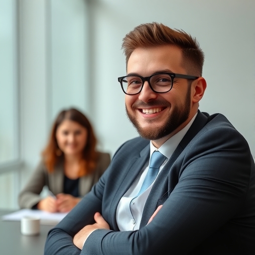 一位自信的求職者在面試中