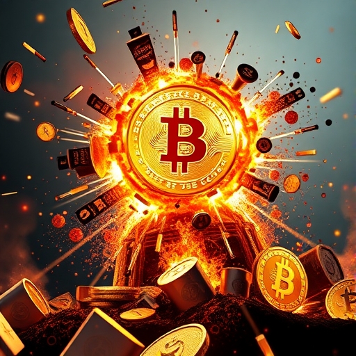 加密貨幣市場爆倉的圖像