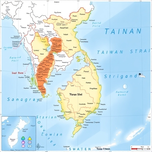 台灣海峽詳細地圖