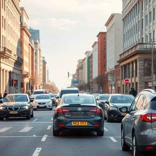 電動車在繁忙街道上行駛