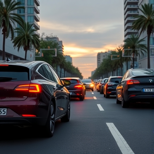 國產電動車在台灣繁忙街道上行駛