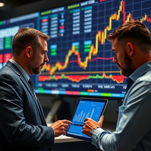 分析師們在會議中討論股票走勢