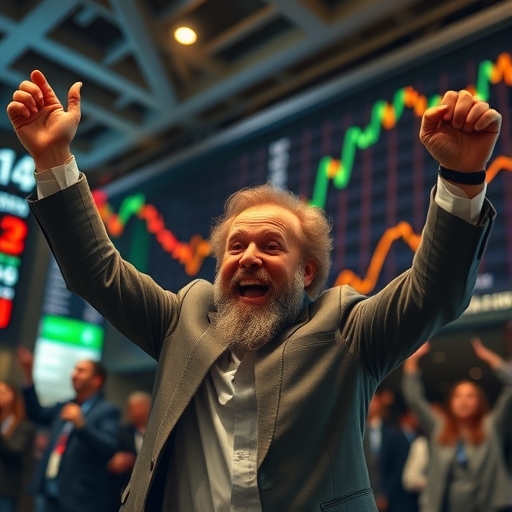 電腦顯示股票市場圖表與指數