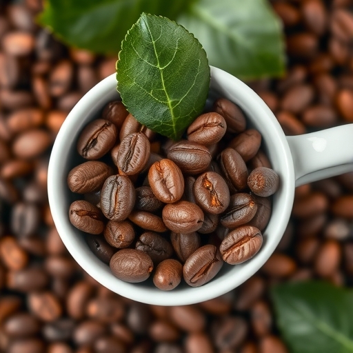 新鮮咖啡豆在杯中