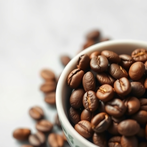 一杯新鮮咖啡豆在杯中