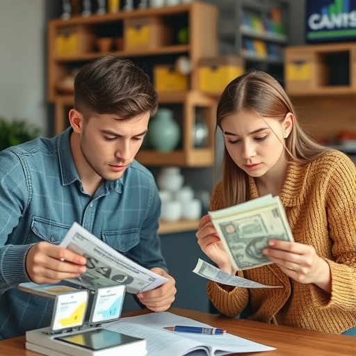 一位年輕人正在查看帳單，表情沮喪