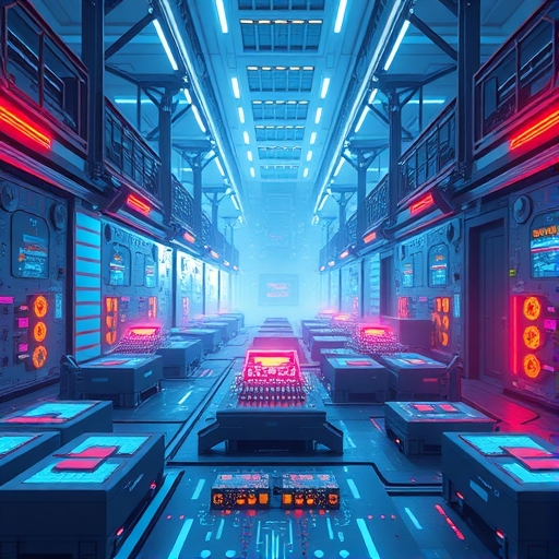 現代化AI晶片工廠外觀