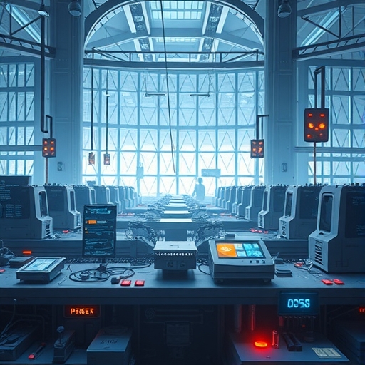 未來風格的AI晶片製造設備