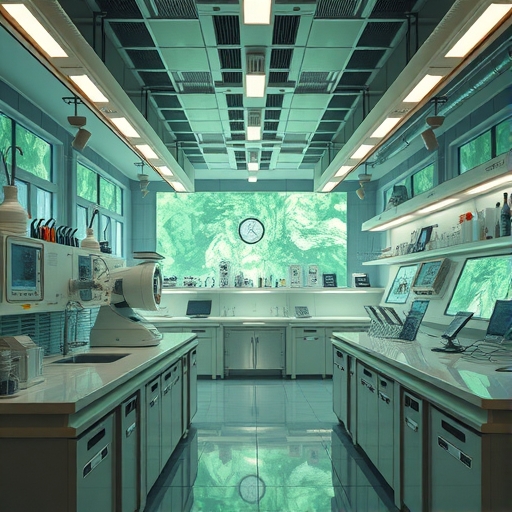 一個未來感的生物技術實驗室