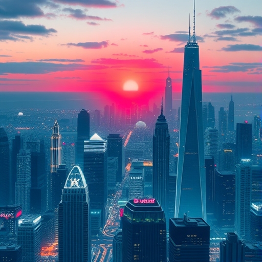 未來派城市天際線