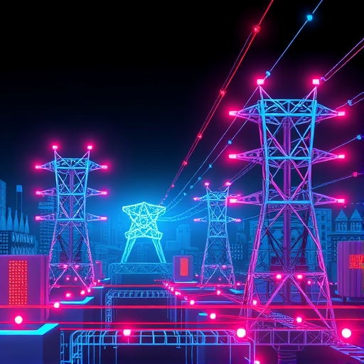 未來主義的電網插圖