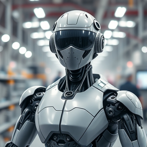 工廠內的人形機器人進行協作