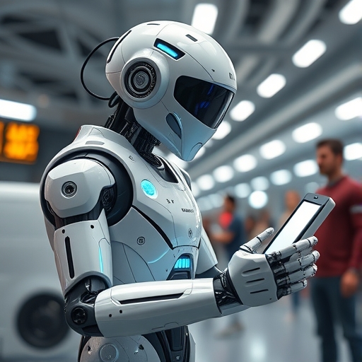 未來感十足的機器人協助人類