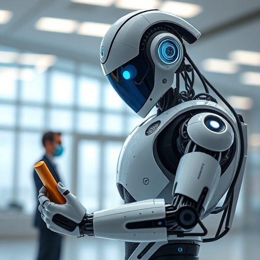 未來感十足的機器人協助人類