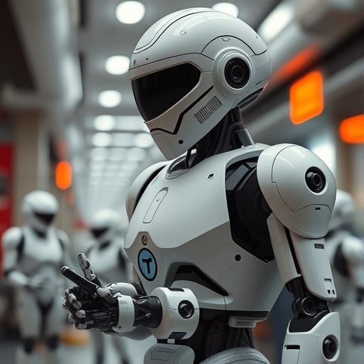 未來派機器人在日常生活中進行多元活動