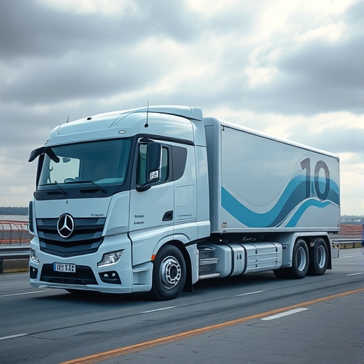 一輛未來感的自動駕駛卡車