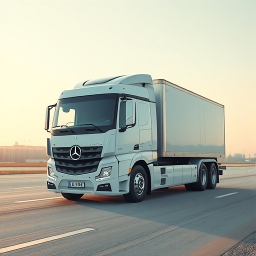 一輛未來感的自動駕駛卡車