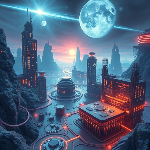 未來主義半導體工廠的景觀