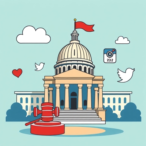 政府法規影響社群媒體的示意圖