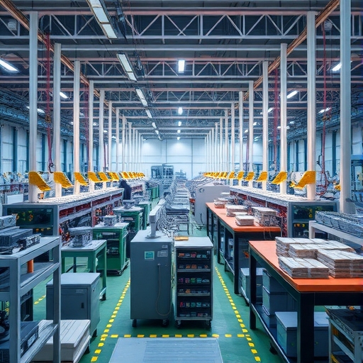 高科技半導體工廠的生產線