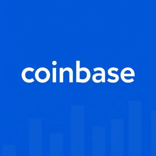 Coinbase標誌與金融圖表的插圖