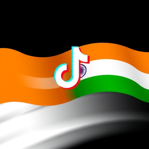 印度國旗和TikTok標誌的插圖