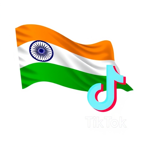 印度國旗和TikTok標誌的插圖