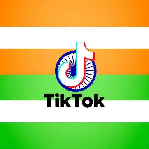印度國旗和TikTok標誌的插圖
