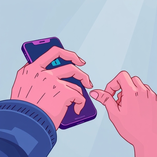 一位人士正在保護自己的手機