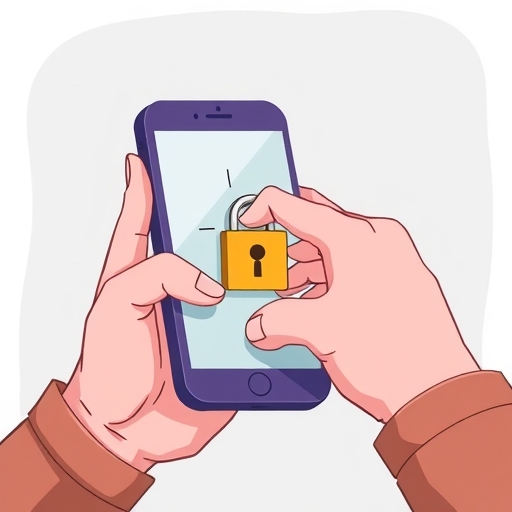 一位人士正在保護自己的手機